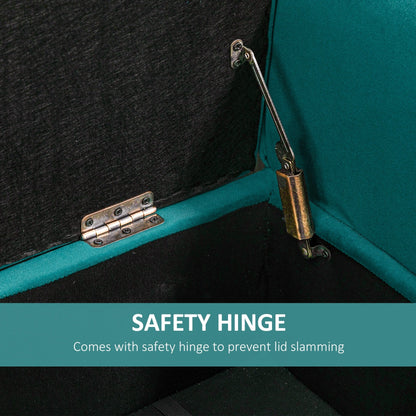 HOMCOM Banc coffre ottoman capitonné, banc de lit rembourré avec accoudoirs roulés pour chambre, salon ou couloir