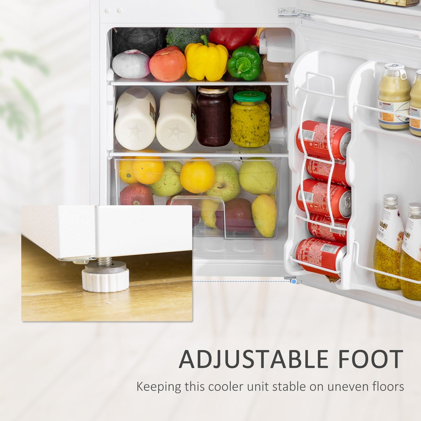 Mini-réfrigérateur HOMCOM à double porte avec congélateur, réfrigérateur compact de 3,2 pi³ avec étagère réglable et thermostat réglable