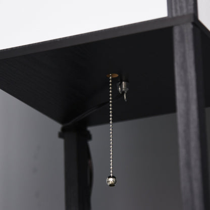 Lampadaire HOMCOM avec étagères, double éclairage, lampadaire moderne sur pied, avec abat-jour en tissu (ampoule non incluse)