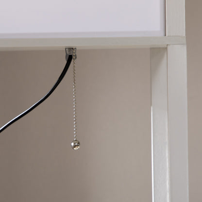 Lampadaire HOMCOM avec étagères, double éclairage, lampadaire moderne sur pied, avec abat-jour en tissu (ampoule non incluse)