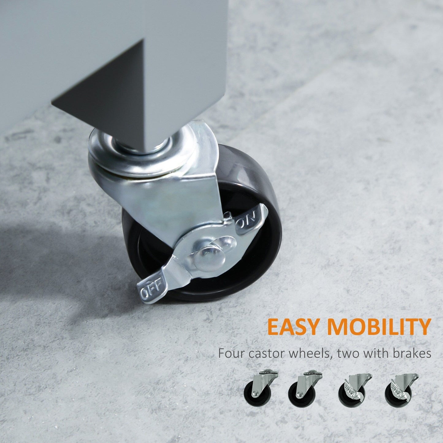 Chariot de cuisine HOMCOM, chariot utilitaire à roulettes avec plateau en bois, étagère ouverte et tiroir de rangement pour salle à manger et cuisine.