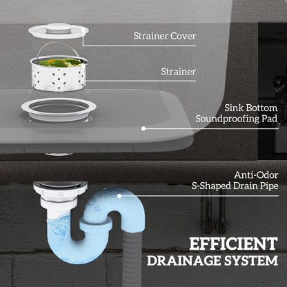 Évier utilitaire extérieur HOMCOM, évier profond en acier inoxydable, évier de cuisine autoportant à une cuve, 99 cm x 99 cm