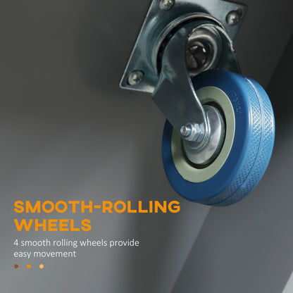 Îlot de cuisine roulant HOMCOM avec rangement, chariot de cuisine portable avec plateau en acier inoxydable, gris - Non disponible