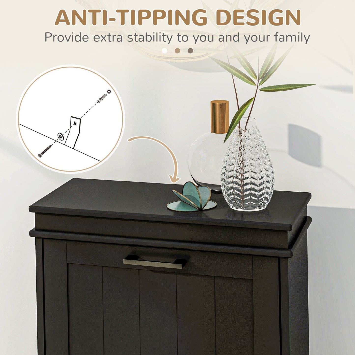 Meuble à chaussures HOMCOM pour entrée, étagère à chaussures étroite avec 2 tiroirs rabattables et étagères réglables