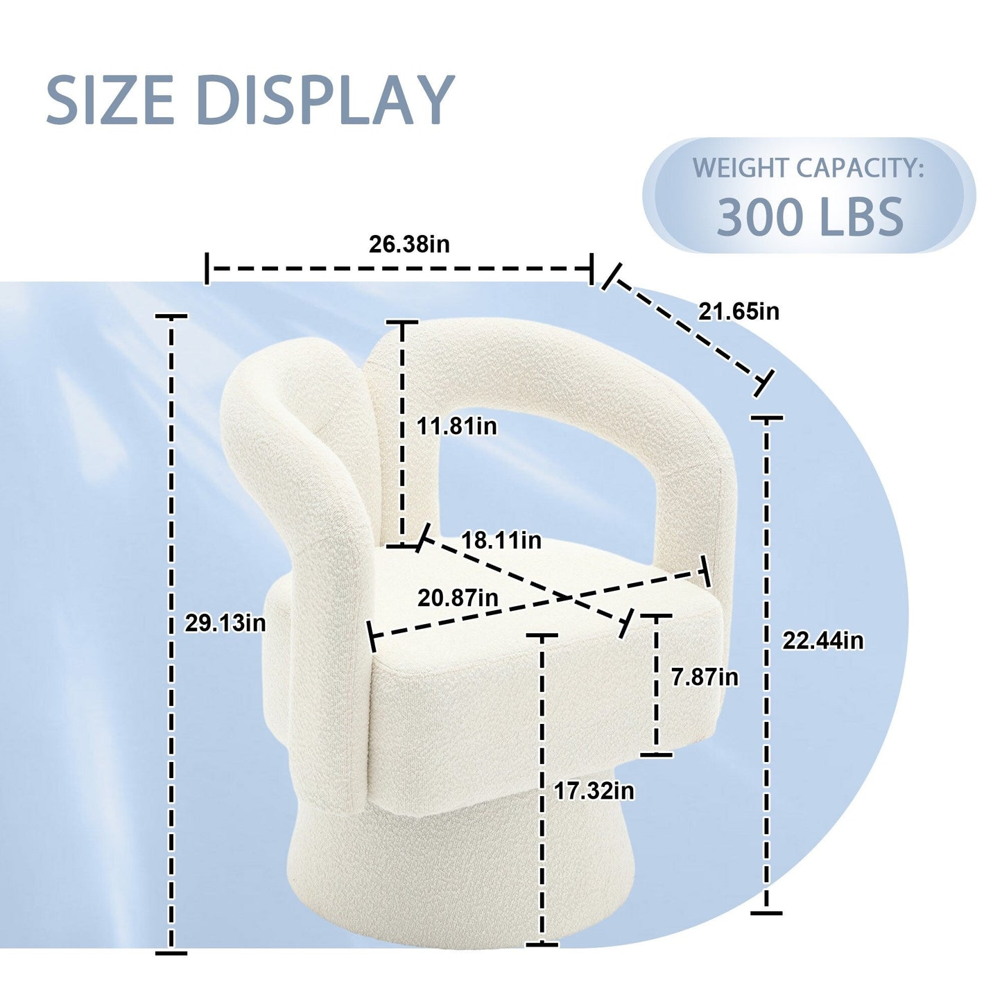 Fauteuils d'appoint pivotants à 360 degrés rembourrés Boucle de HOMEFUN