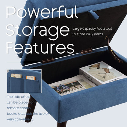 Fauteuil lounge HOMYKA avec dossier réglable et pouf de rangement