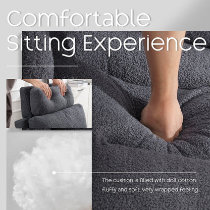 Fauteuil lounge HOMYKA avec dossier réglable et pouf de rangement