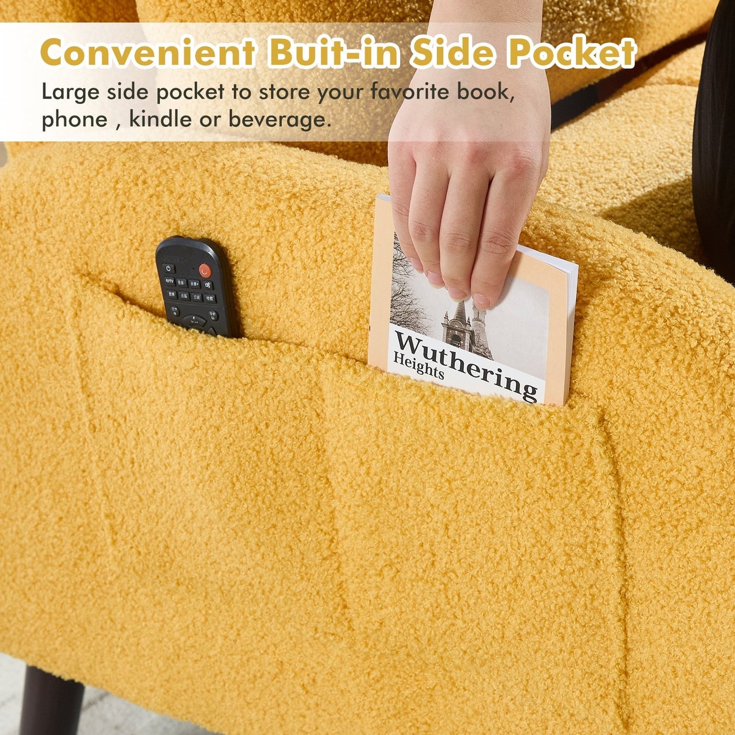 Fauteuil lounge HOMYKA avec dossier réglable et pouf de rangement