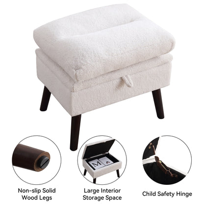 Fauteuil lounge HOMYKA avec dossier réglable et pouf de rangement