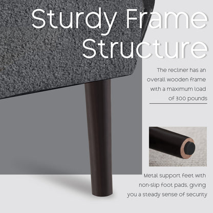 Fauteuil lounge HOMYKA avec dossier réglable et pouf de rangement