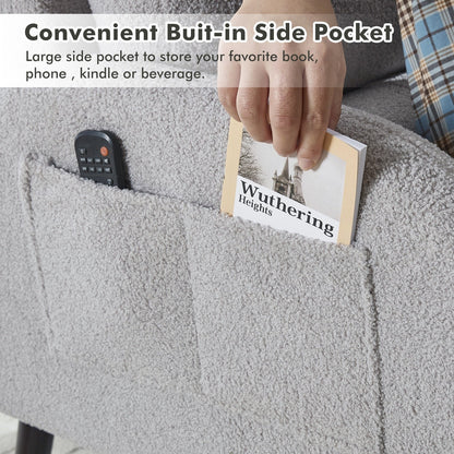 Fauteuil lounge HOMYKA avec dossier réglable et pouf de rangement