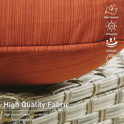 Ensemble de 2 chaises de patio d'extérieur en rotin et osier à dossier haut HOOOWOOO