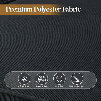 Canapé 3 places rembourré style Mid-Century avec pieds en bois pour salon