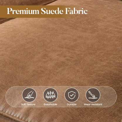 Canapé 3 places rembourré style Mid-Century avec pieds en bois pour salon