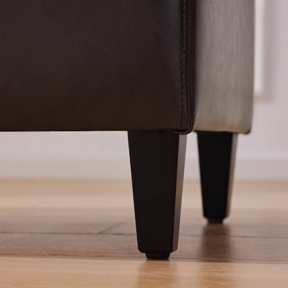 Pouf de rangement rectangulaire rembourré 50,3 x 17,50 x 18 po - Similicuir