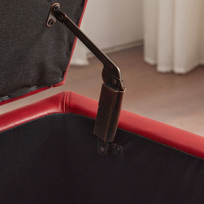 Pouf de rangement rectangulaire rembourré 50,3 x 17,50 x 18 po - Similicuir