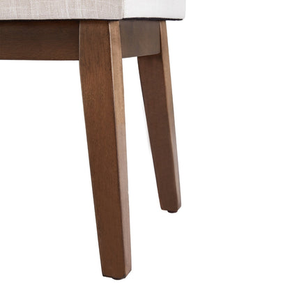 Banc d'entrée rembourré en tissu, banc de chambre à coucher pour pied de lit, beige, bois massif, 112 cm (44 pouces)