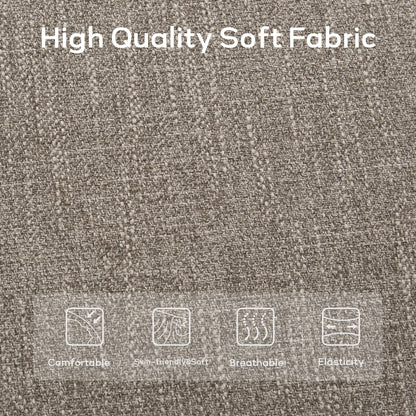 Banc d'entrée rembourré en tissu, banc de chambre à coucher pour pied de lit, beige, bois massif, 112 cm (44 pouces)