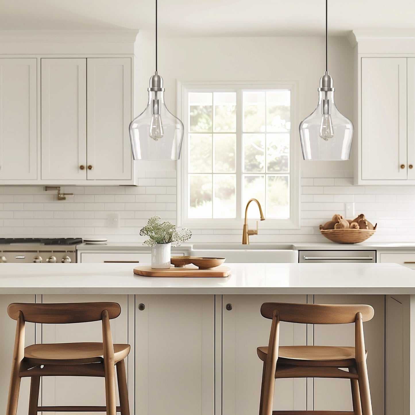 Suspension en verre en forme de cloche auburn INK+IVY