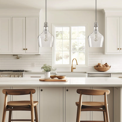 Suspension en verre en forme de cloche auburn INK+IVY