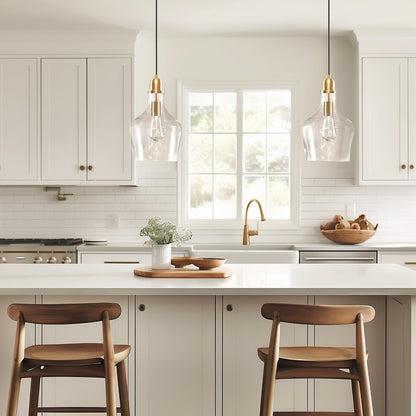 Suspension en verre en forme de cloche auburn INK+IVY