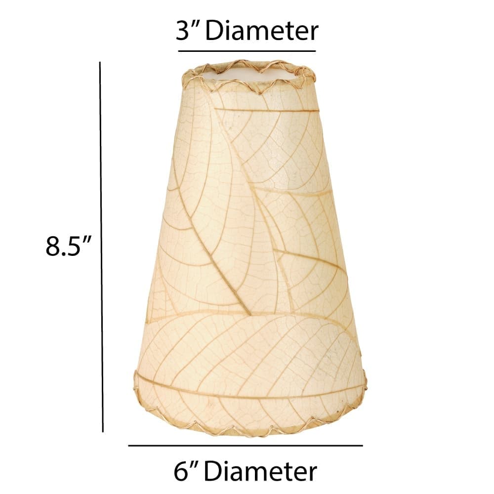 Lampe murale Eangee Gecko faite main, abat-jour feuilles de cacao, 40,6 x 17,8 x 61 cm