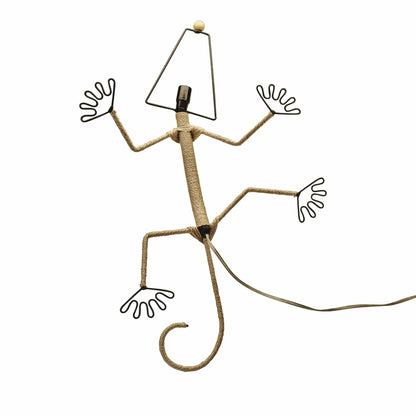 Lampe murale Eangee Gecko faite main, abat-jour feuilles de cacao, 40,6 x 17,8 x 61 cm