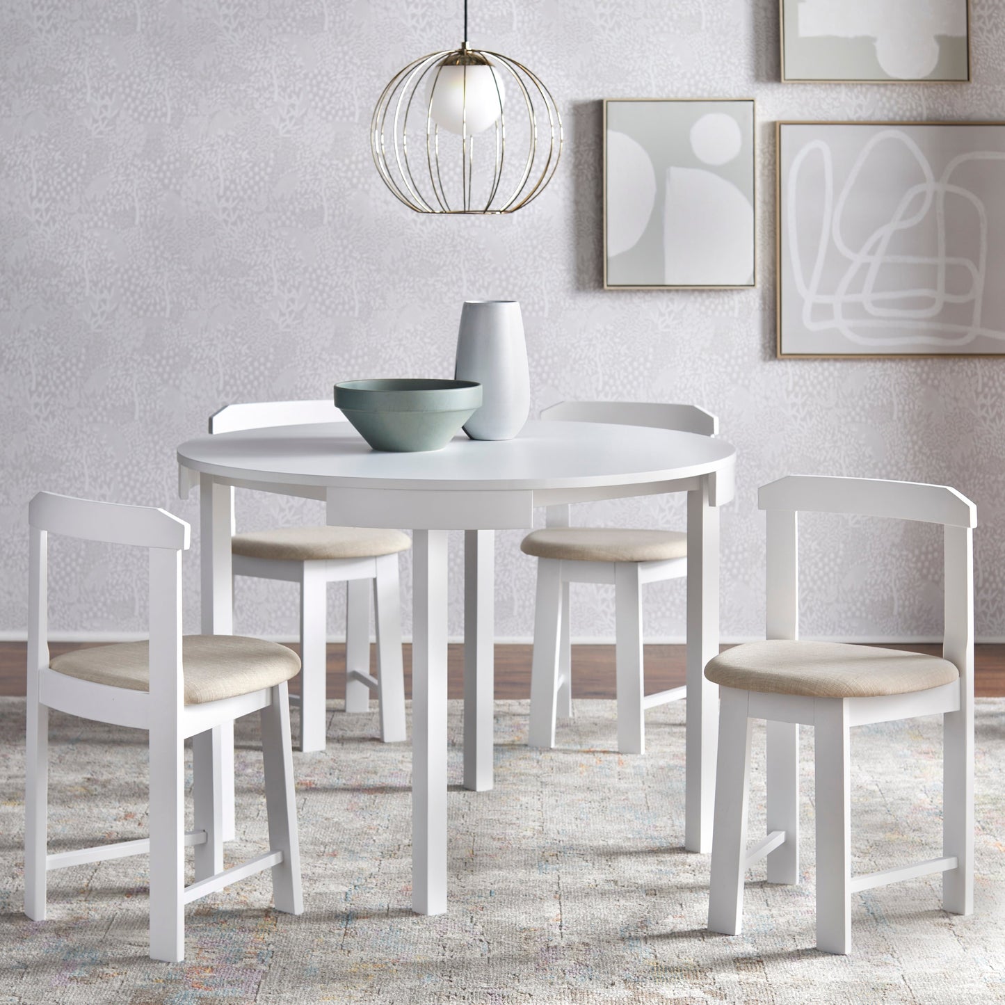 Ensemble de salle à manger rond compact Harrisburg Tobey 5 pièces