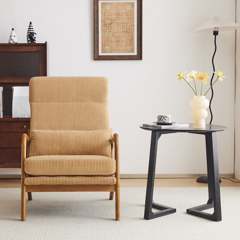 Chaise de loisirs à dossier haut en bois massif avec accoudoirs et dossier Chaise d'appoint