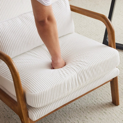 Chaise de loisirs à dossier haut en bois massif avec accoudoirs et dossier Chaise d'appoint