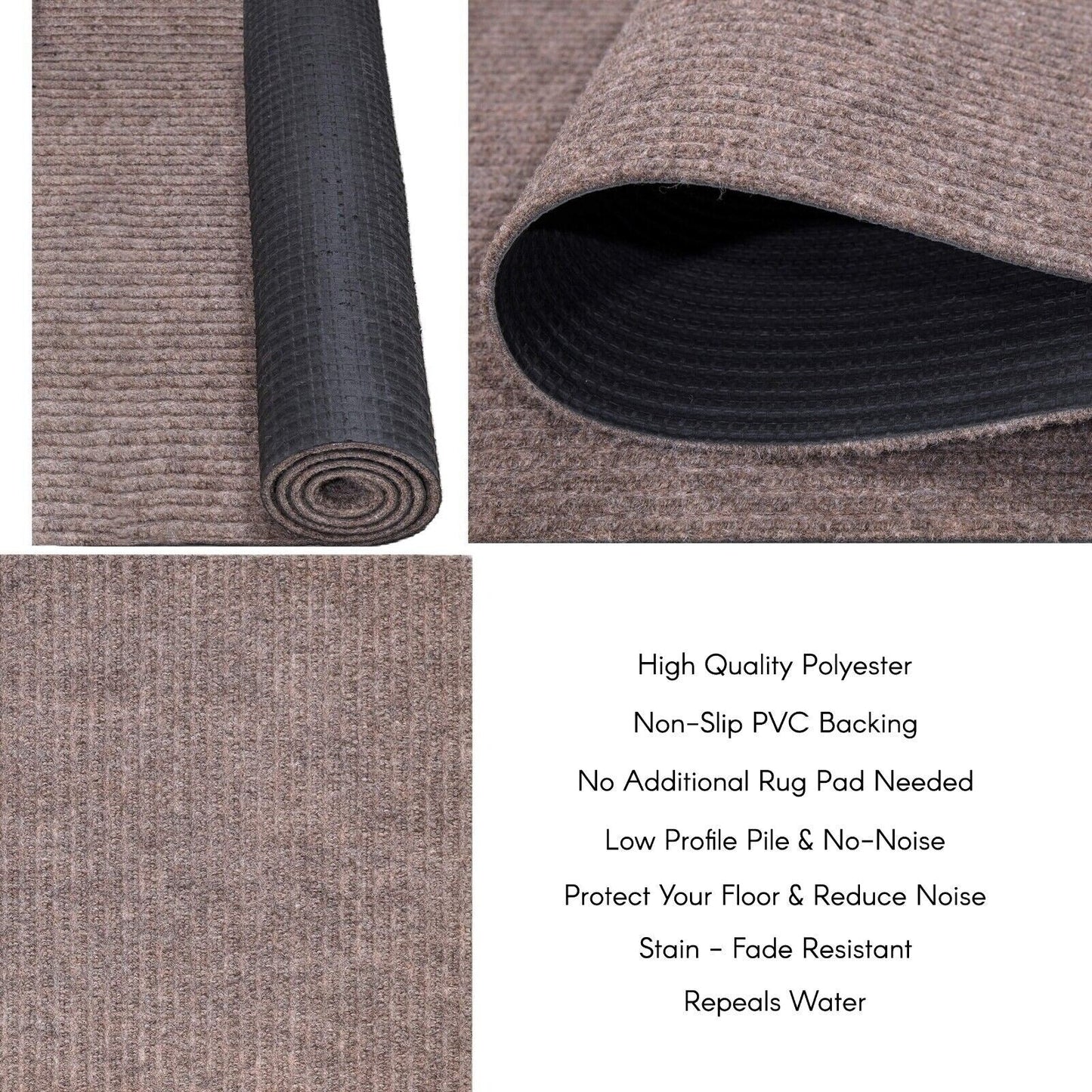 Tapis de couloir intérieur/extérieur de haute qualité, sur mesure, avec envers antidérapant en PVC, 91 cm de large x longueur au choix