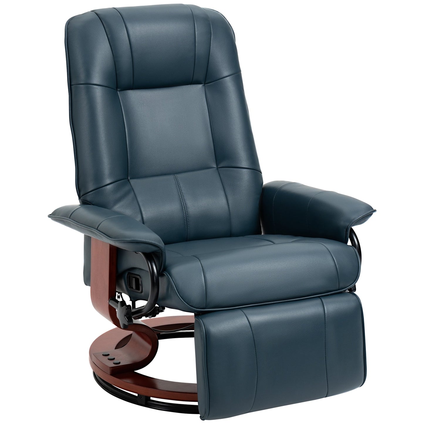 Fauteuil inclinable manuel pivotant et réglable en similicuir HomCom avec repose-pieds confortable et relaxant