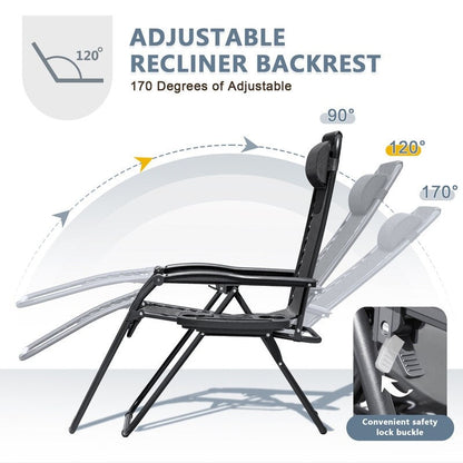 Ensemble de 2 chaises longues de jardin Homall à gravité zéro avec coussins