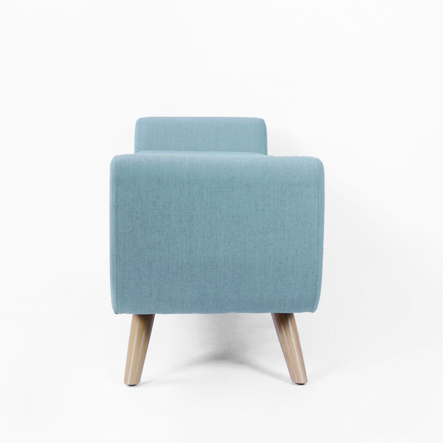 Banc de rangement moderne HomePop en sherpa avec pieds en bois