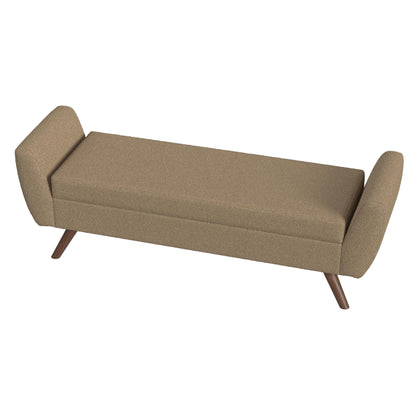 Banc de rangement moderne HomePop en sherpa avec pieds en bois