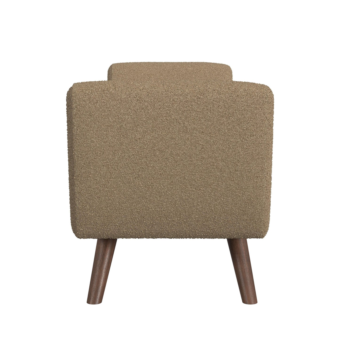 Banc de rangement moderne HomePop en sherpa avec pieds en bois