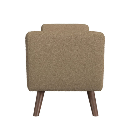 Banc de rangement moderne HomePop en sherpa avec pieds en bois