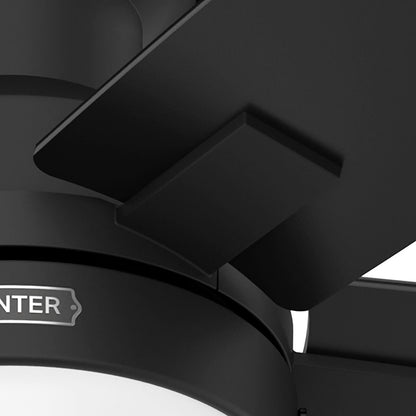 Ventilateur de plafond Hunter 52 Anisten à profil bas avec éclairage LED et chaînette - Style moderne, contemporain et transitionnel