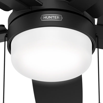 Ventilateur de plafond Hunter 52 Anisten à profil bas avec éclairage LED et chaînette - Style moderne, contemporain et transitionnel