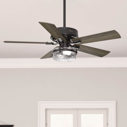 Ventilateur de plafond intérieur/extérieur Hunter 52 Canyon Ridge avec éclairage LED et télécommande - Style campagnard, rustique, industriel