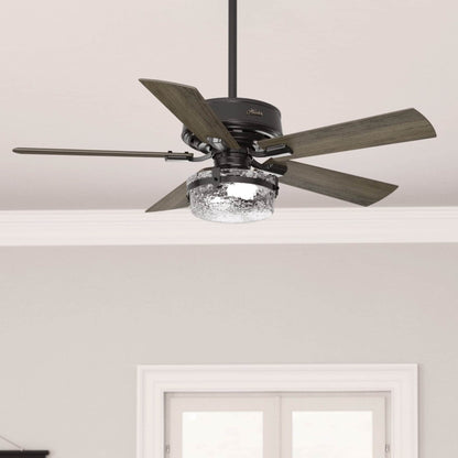 Ventilateur de plafond intérieur/extérieur Hunter 52 Canyon Ridge avec éclairage LED et télécommande - Style campagnard, rustique, industriel