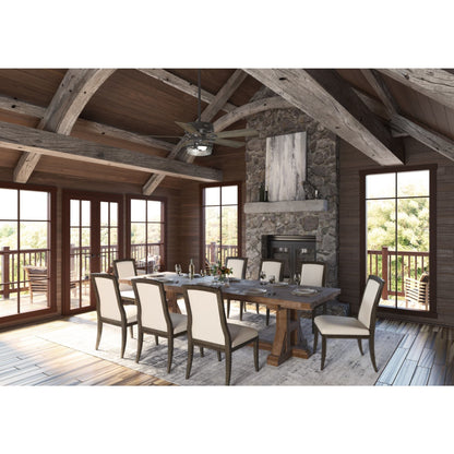 Ventilateur de plafond intérieur/extérieur Hunter 52 Canyon Ridge avec éclairage LED et télécommande - Style campagnard, rustique, industriel