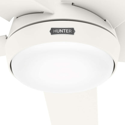 Ventilateur de plafond extérieur Hunter 52 Skyflow avec kit d'éclairage LED, commande murale - Style côtier moderne contemporain - WeatherMax - RÉSISTANT À L'EAU !