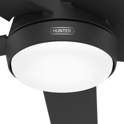 Ventilateur de plafond extérieur Hunter 52 Skyflow avec kit d'éclairage LED, commande murale - Style côtier moderne contemporain - WeatherMax - RÉSISTANT À L'EAU !