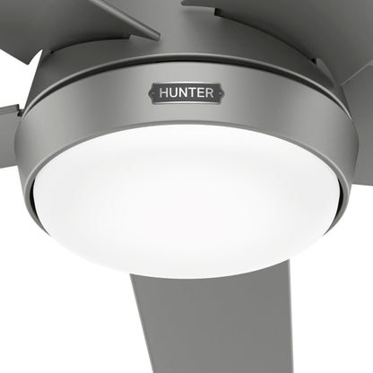 Ventilateur de plafond extérieur Hunter 52 Skyflow avec kit d'éclairage LED, commande murale - Style côtier moderne contemporain - WeatherMax - RÉSISTANT À L'EAU !