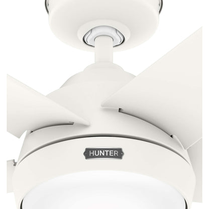 Ventilateur de plafond extérieur Hunter 52 Skyflow avec kit d'éclairage LED, commande murale - Style côtier moderne contemporain - WeatherMax - RÉSISTANT À L'EAU !