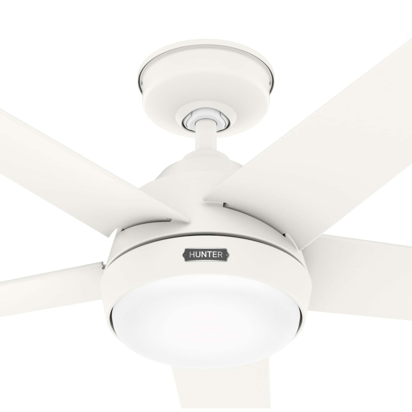 Ventilateur de plafond extérieur Hunter 52 Skyflow avec kit d'éclairage LED, commande murale - Style côtier moderne contemporain - WeatherMax - RÉSISTANT À L'EAU !