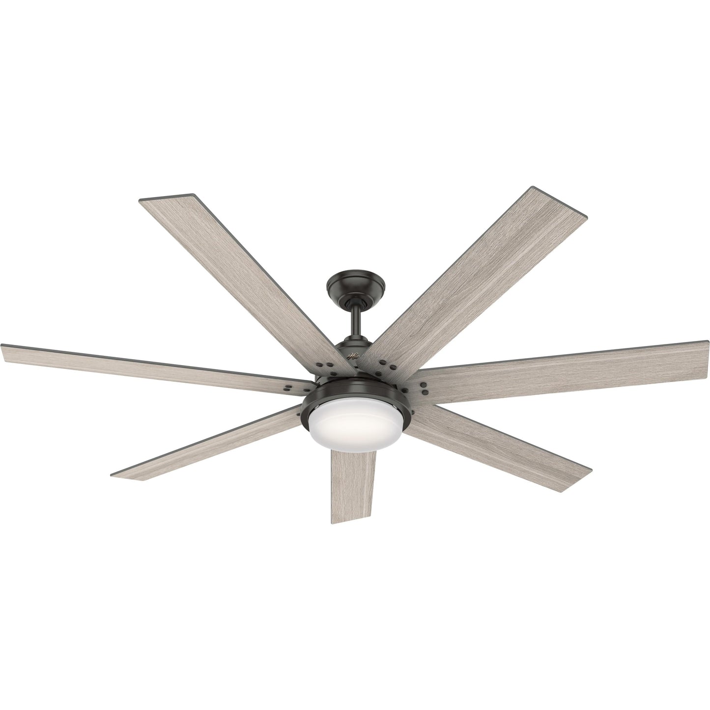 Ventilateur de plafond Hunter WiFi Whittington avec lumière LED, télécommande portable - Moulin à vent - Style industriel, campagnard, rustique - VENTILATEUR INTELLIGENT !