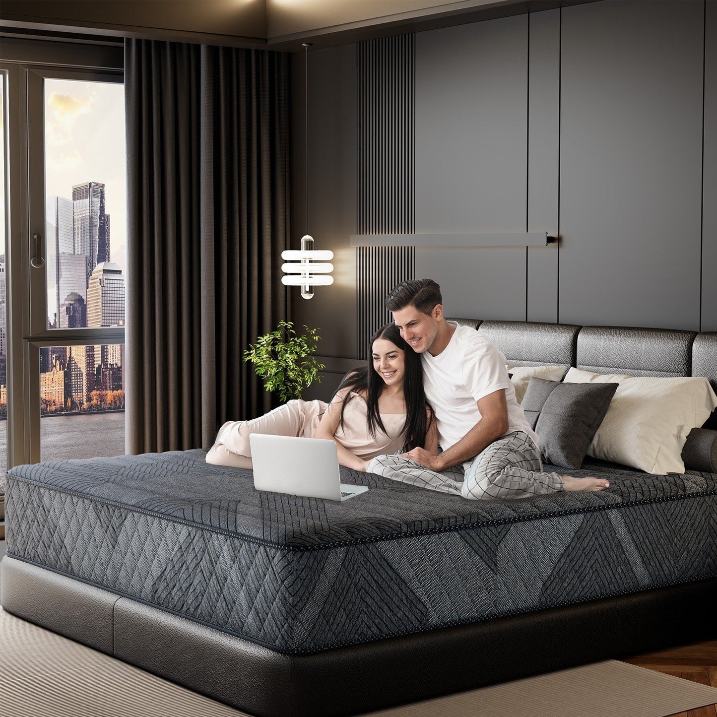 Matelas SweDrea Plush Hybrid en mousse à mémoire de forme 8/12 po. respirant et rafraîchissant, certifié CertiPUR-US, SGS et OEKO-TEX®.