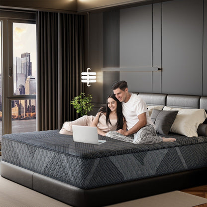 Matelas SweDrea Plush Hybrid en mousse à mémoire de forme 8/12 po. respirant et rafraîchissant, certifié CertiPUR-US, SGS et OEKO-TEX®.